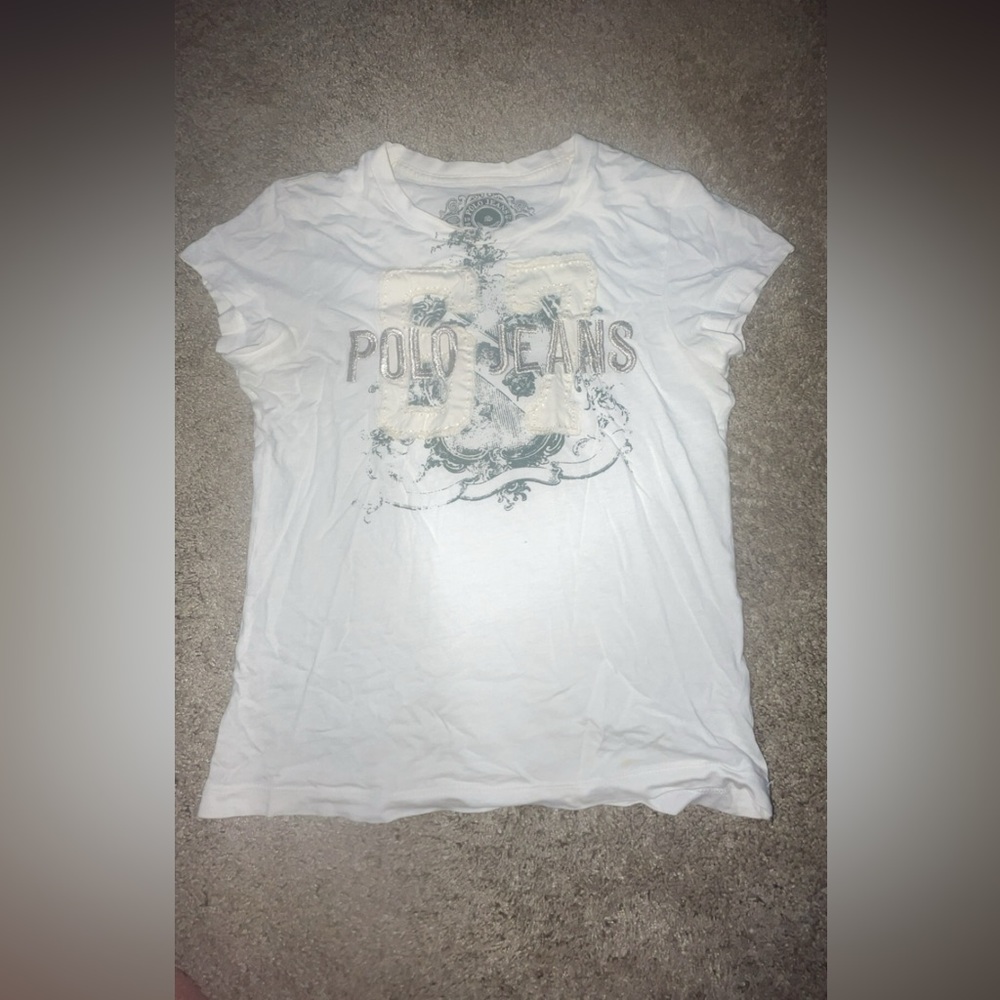 polo jeans ralph lauren small white t shirt